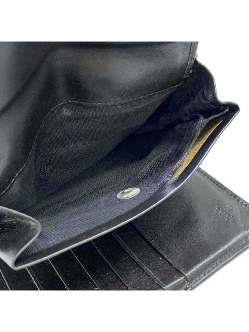 Prada Trifold Wallet Ivory Dark Brown